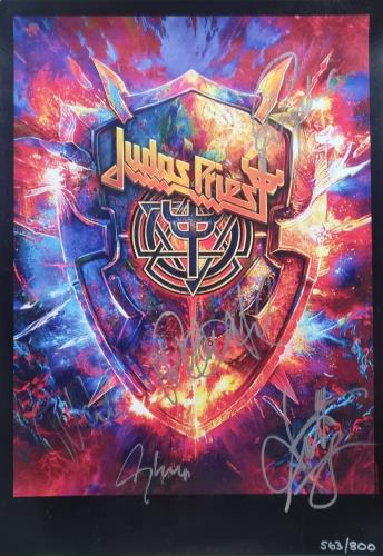Judas Priest サイン入りポスター Judas Priest Invincible Shield - Signed Tour Lithograph UK poster